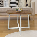 Coffee table - Round 60 cm living room table - Side table Cannes black metal frame, white or antique silver