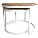 Ensemble table basse - 2 tables d'appoint - Table basse ronde Austin - Structure en métal