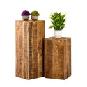 Colonne fleurie, tabouret fleuri en bois de manguier - Dimensions 27x27 cm - hauteur 50 ou 73 cm