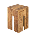 Tabouret carré 28 x 45 x 28 cm Tabouret de pilier de fleurs Tabouret de fleurs Table d'appoint en bois de manguier