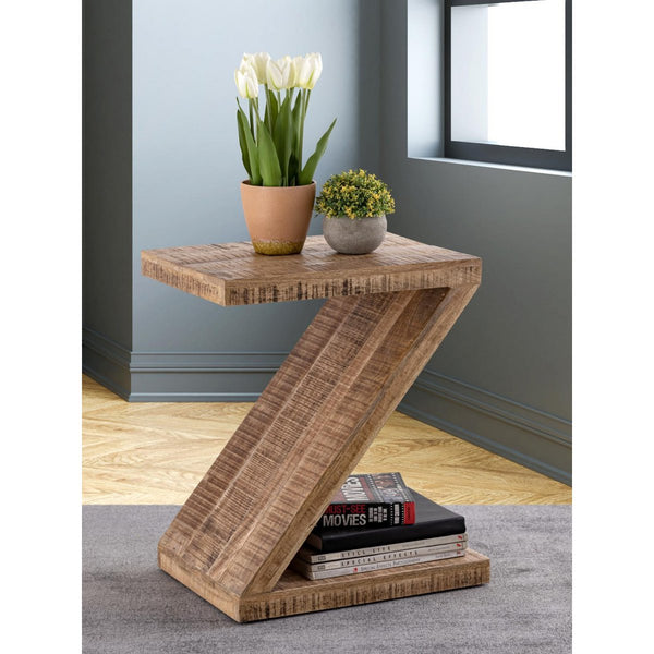 Side table wood Z shape - Zoro coffee table - Flower table - Mango wood