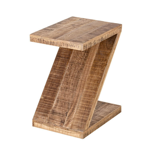 Table d'appoint bois forme Z - Table basse Zoro - Table fleurie - Bois de manguier