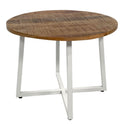Table basse - Table de salon ronde 60 cm - Table d'appoint Cannes structure métal noir, blanc ou argent vieilli