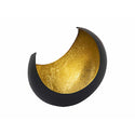 Candle holder - candle holder made as a moon/sickle shape black matt gilded inside