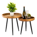 Table d'appoint en bois ronde de diamètre 40 ou 50cm. Table basse table de salon Vancouver pieds métal noir mat