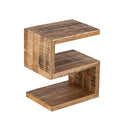 Table d'appoint bois - Forme S - Table basse Sissi - Colonne fleurie - Bois de manguier