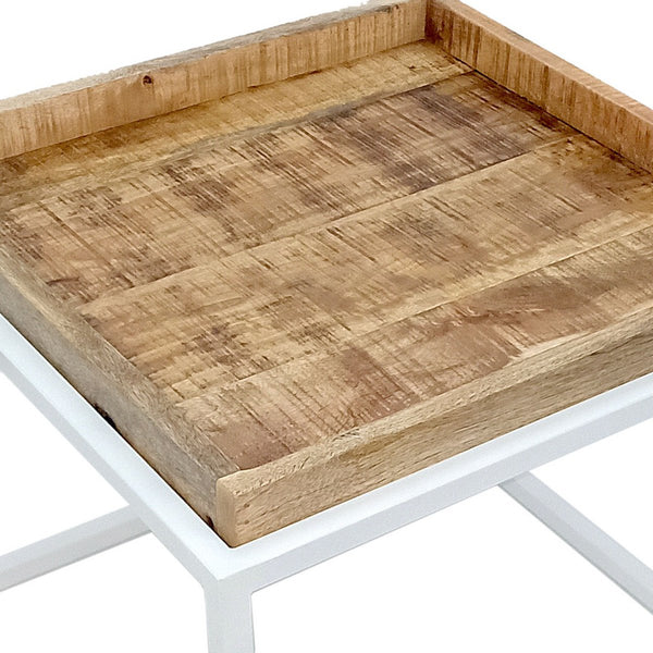 Ensemble table basse avec 2 tables gigognes carrées - Seattle - structure métal